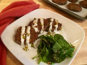 Lentil Cakes with Dill-Yogurt Sauce and Fresh Greens